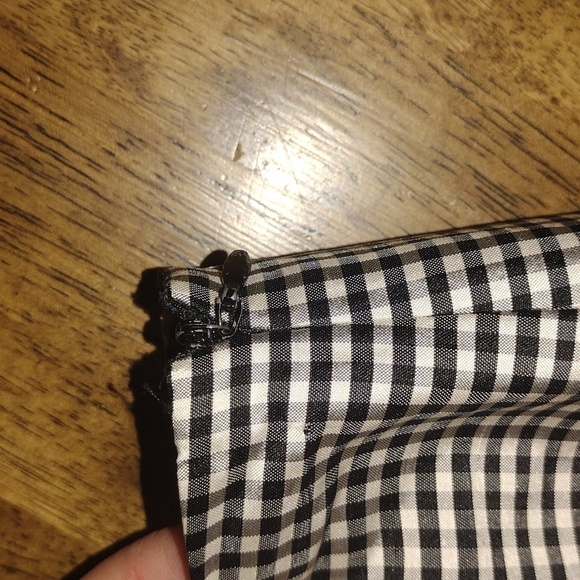 Ann Taylor 100% Silk Black White Gingham Ankle Pants sz4 - Picture 7 of 8